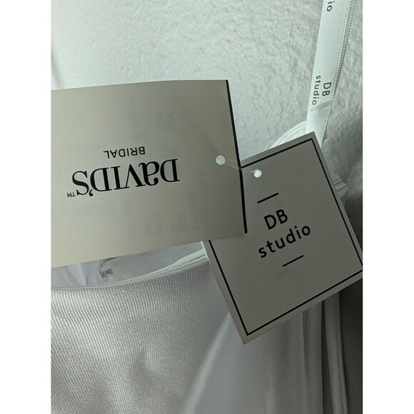 DB Studio Wedding Dress White Strapless High Low Gown 12 - Picture 5 of 12